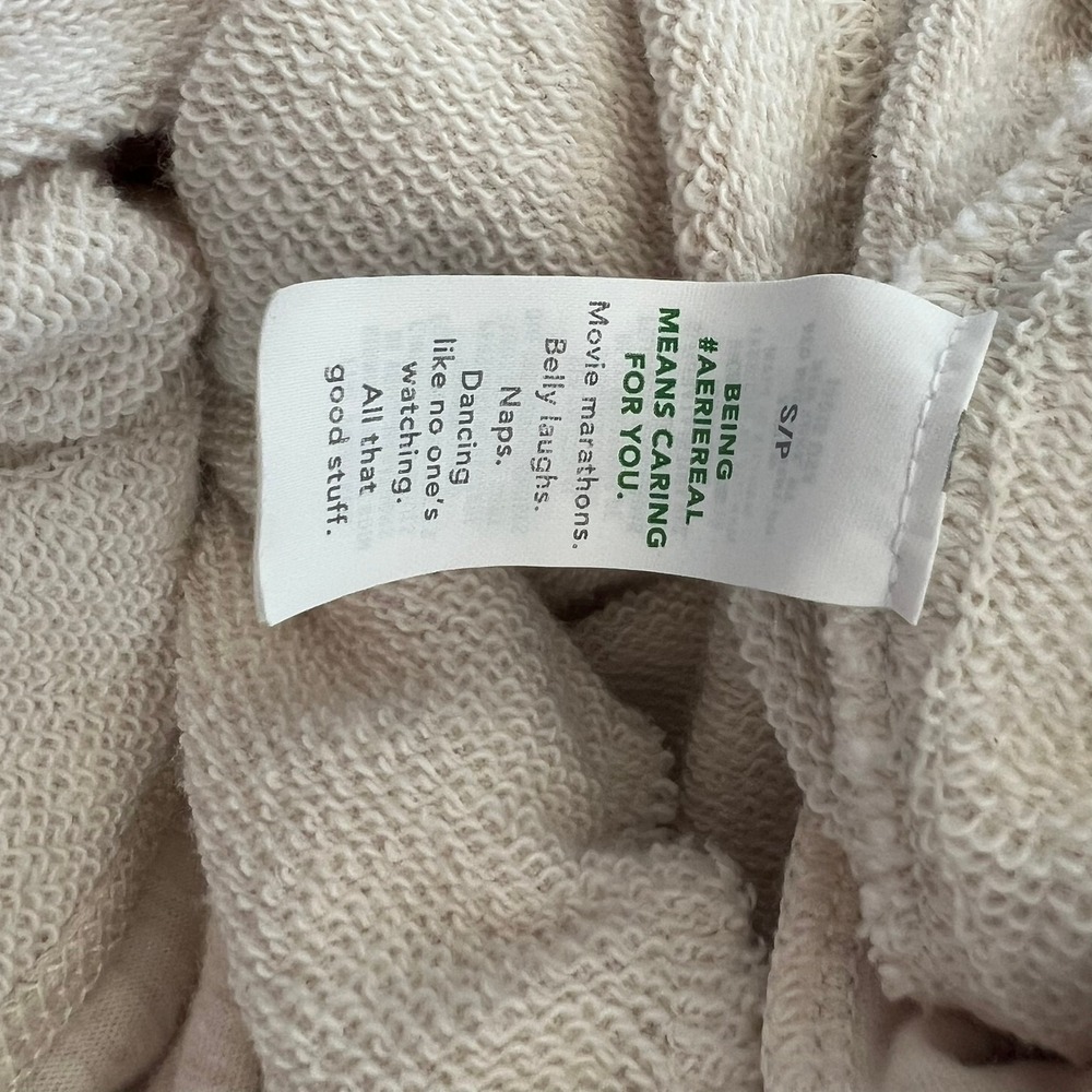 Aerie Juniors Small Oatmeal Heather Fleece Joggers Sweatpants - Picture 7 of 8